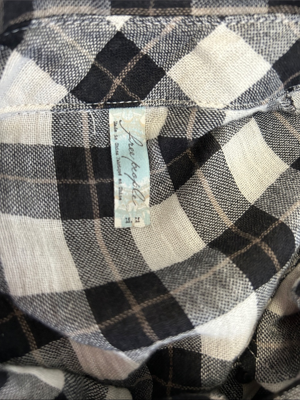 Free People Plaid Lace Up Shoulder Snap Up Shirt - Picture 7 of 8